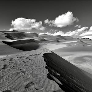 Blue Bird Skies Over Great Sand Dunes National Park: Canvas / Metal / Acrylic Wall Art Poster Print