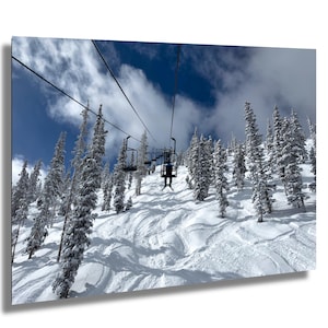 Chairlift to the Sky: Skiing Landscape Canvas / Metal / Acrylic Wall Art Poster Print
