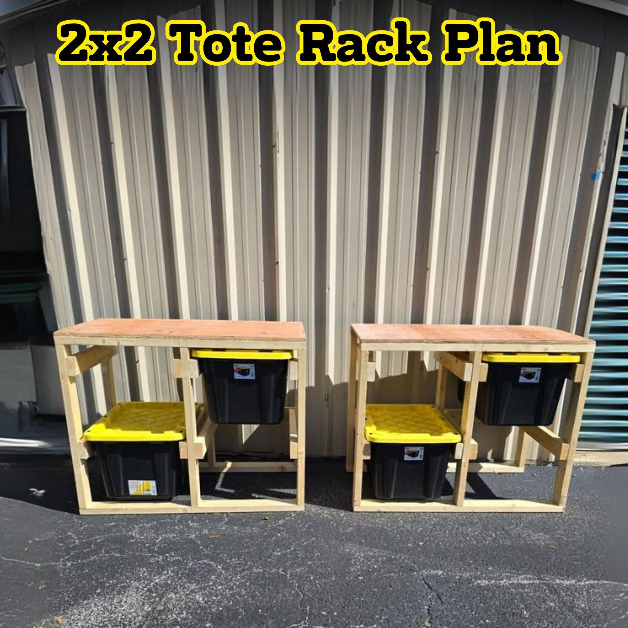 DIY 27-Gallon Tote Rack Plan 2x2 | Costco Totes (PDF Pattern)
