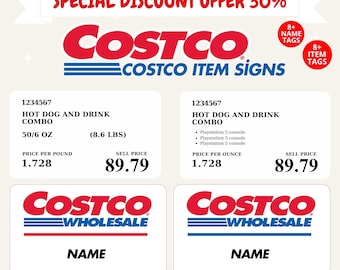 Costco Item Signs   Customizable Sign Canva Template Etsy