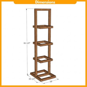 Outdoor Wood Plant Stand DIY Plan | 4-Tier Stepped Planter Woodworking Blueprint (Digital Download) image 2