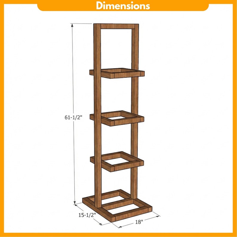 Outdoor Wood Plant Stand DIY Plan | 4-Tier Stepped Planter Woodworking Blueprint (Digital Download) image 2