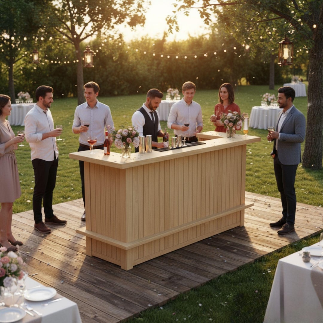 DIY Outdoor Bar Plan: Folding Wooden Patio Bar Blueprint (PDF Digital ...