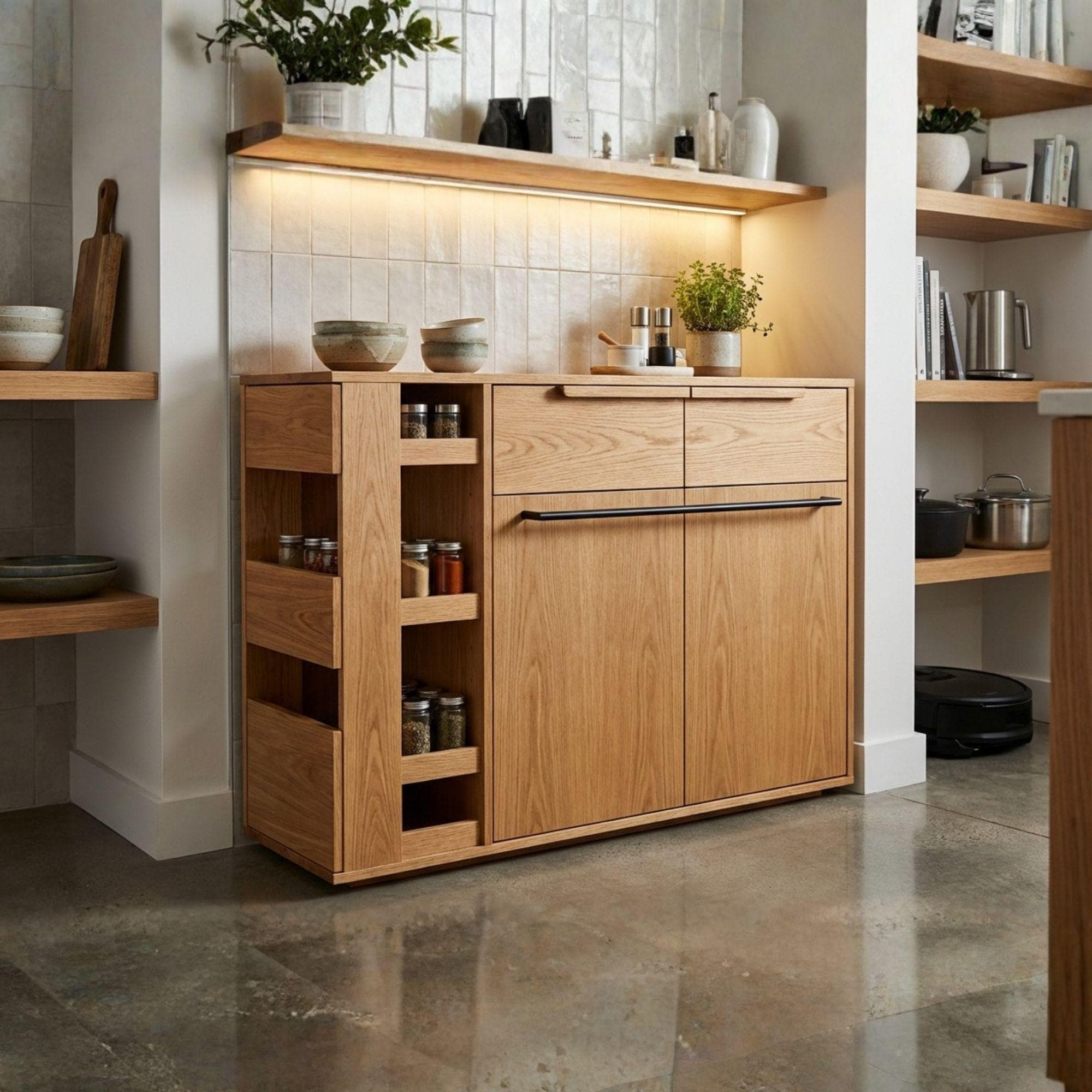 Narrow Sideboard DIY Plans | Space-Saving Buffet Cabinet Blueprint (PDF Download) - Kitchen Cart - Cart for Business DIY Plans