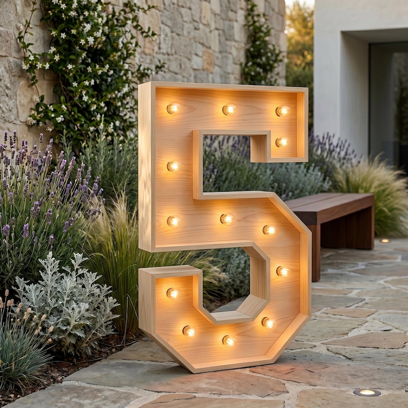 4ft Marquee Letter '5' Template PDF | Diy Giant Light Up Letter Svg, Dxf, Pdf Blueprint