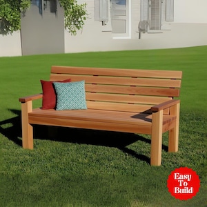 2x4 Wooden Bench build plan, Woodworking plans, Outdoor bench plan, Patio furniture, DIY plans, Bench plan, PDF Download