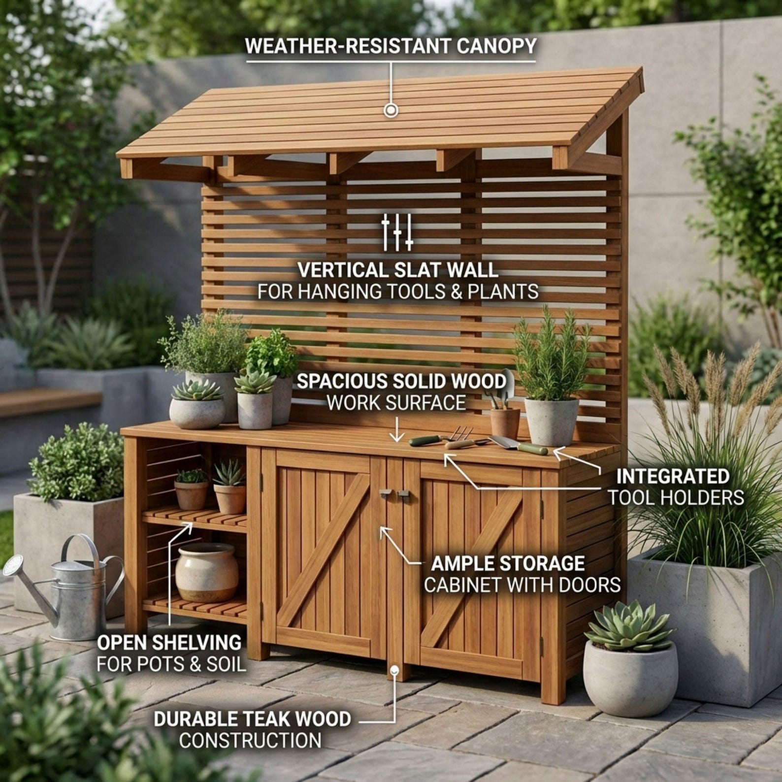 DIY Potting Bench With Storage Plans | Potting Station Blueprint ...