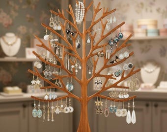 DIY Earring Holder | Easy DIY Jewelry Organizer for Earrings | Wood Earring Display with Holes | Earring Holder Stand