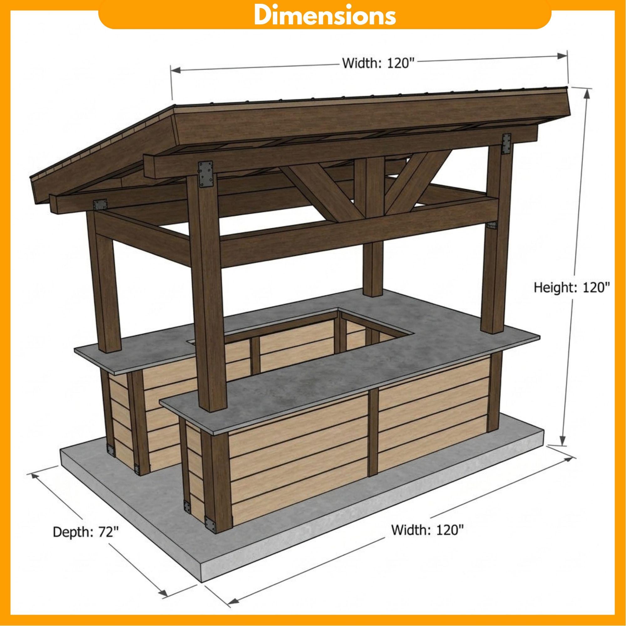 DIY Outdoor Kitchen Plans PDF | Backyard Bar Blueprint | Pergola With ...