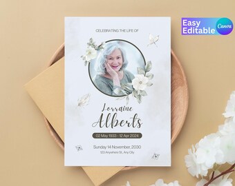 Eucalyptus Funeral Program Template | Celebration of Life (Instant Download)