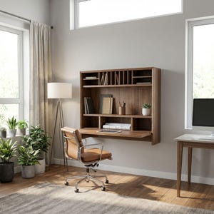 DIY Wall Mounted Murphy Desk Plans | Fold Down Shelf Blueprint (PDF Download)