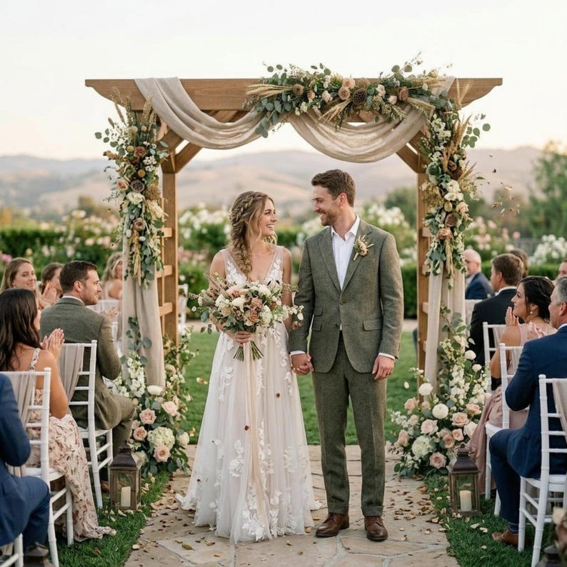 DIY Wedding Arbor Plans PDF | Wooden Arch Trellis Blueprint | Pergola Ceremony Backdrop | Detachable Outdoor Wedding Arch Woodworking