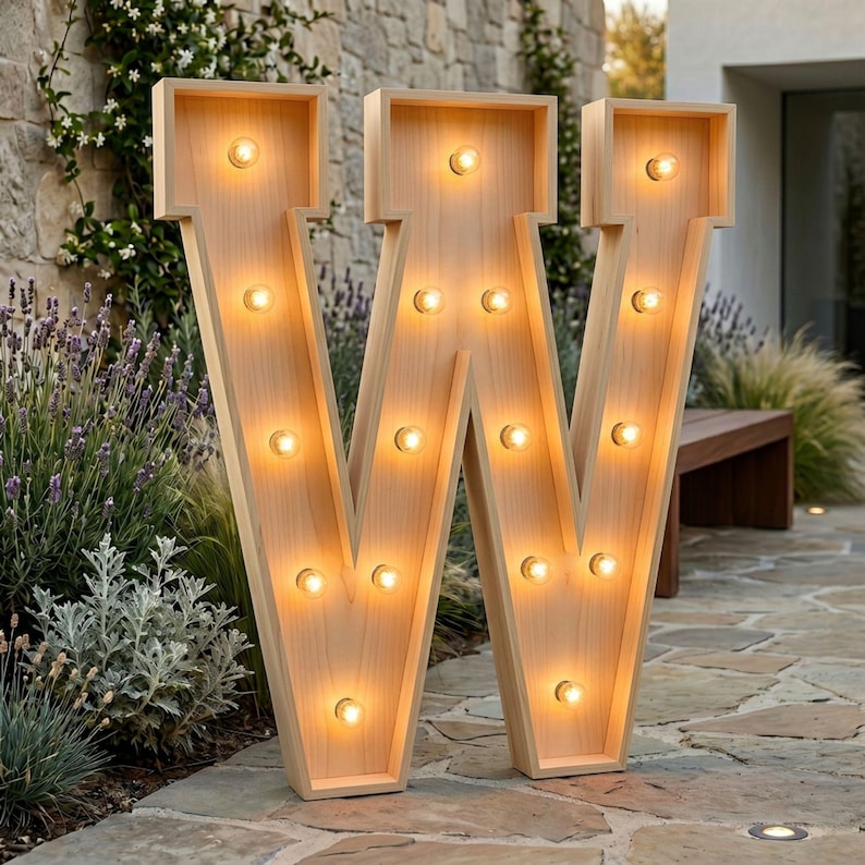 4ft Marquee Letter W Template PDF | Diy Giant Light Up Letter Svg, Dxf, Pdf Blueprint