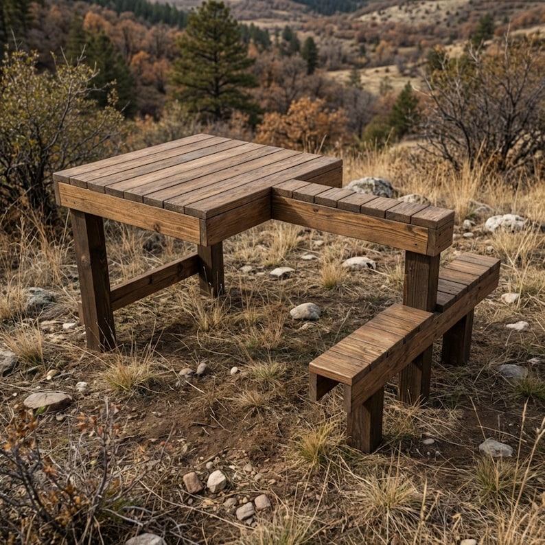 DIY Shooting Bench Plans | Wood Rifle Shooting Table PDF | Shooters Bench Blueprint |  Shooting Range Table Build | Hunting Stand
