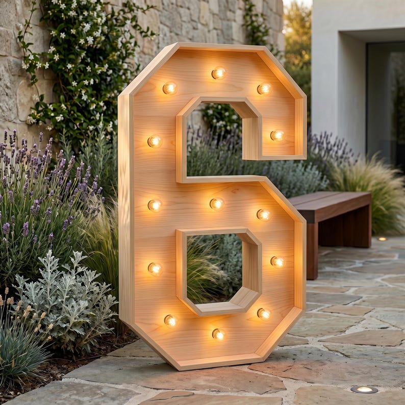 4ft Marquee Letter '6' Template PDF | Diy Giant Light Up Letter Svg, Dxf, Pdf Blueprint