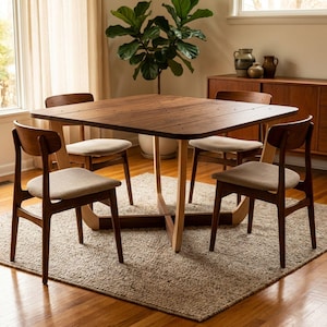 Plano para mesa de comedor de bricolaje / Muebles modernos de mediados de siglo / Mesa de madera para exteriores en PDF / Plano para mesa de comedor de madera