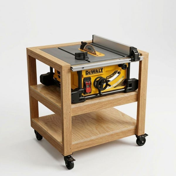 Planos en PDF para mesa móvil y estación de sierra ingletadora (para bricolaje) / Plano de carro de herramientas con ruedas / Banco de trabajo para taller de carpintería / Soporte portátil para herramientas eléctricas