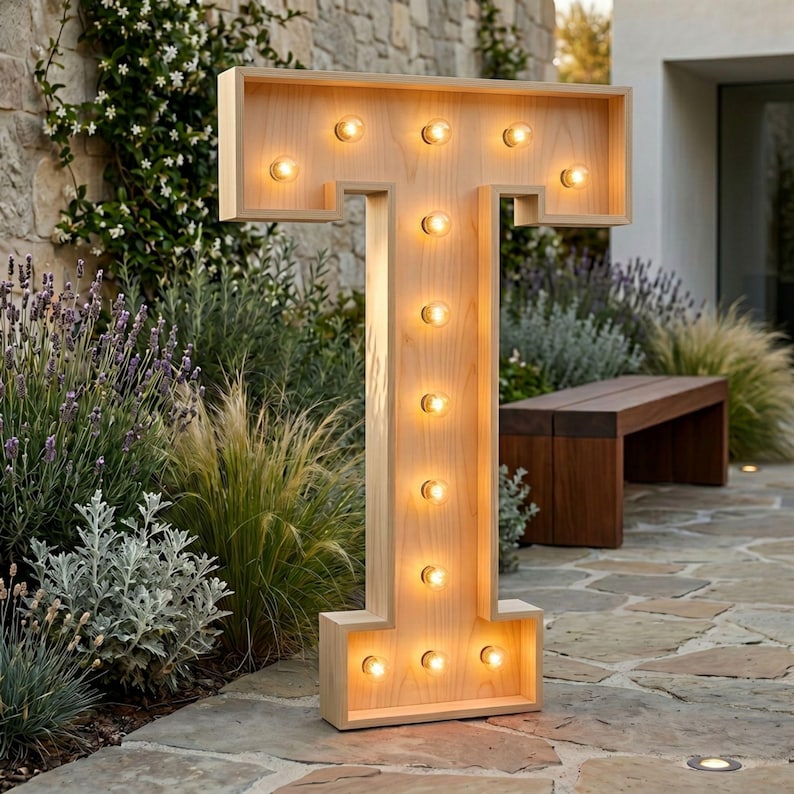 4ft Marquee Letter T Template PDF | Diy Giant Light Up Letter Svg, Dxf, Pdf Blueprint