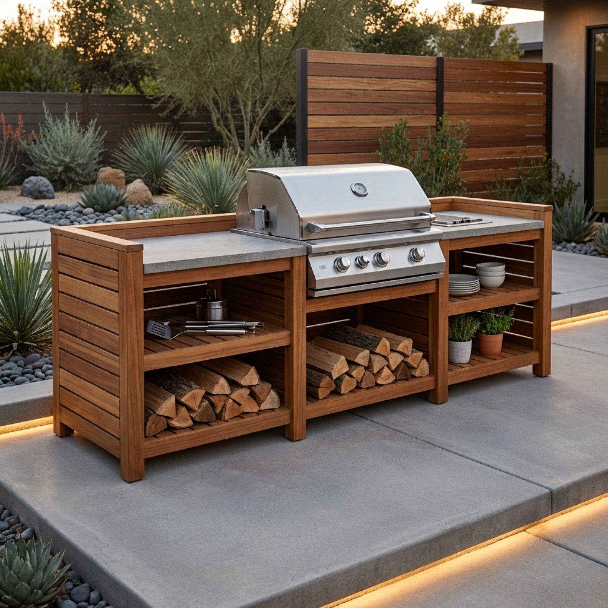 DIY Outdoor Grill Station Plans | BBQ Kitchen Cart Blueprint | Wooden Grill Table Build Guide - Snack Cart - Cart for Business DIY Plans