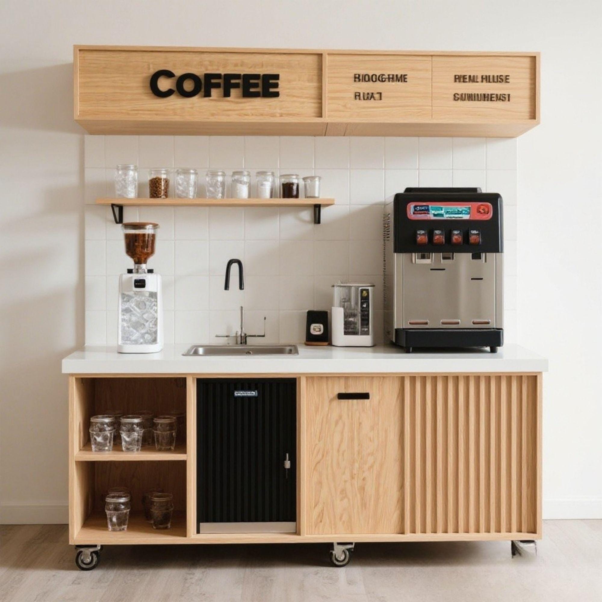 DIY Mobile Coffee Bar Plans with Ice Bin | Home Beverage Station (Digital PDF) - Ice Cream Cart - Cart for Business DIY Plans