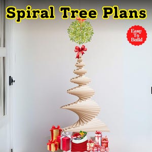 Spiral Wooden Christmas Tree plans | DIY Spiral Christmas Tree, One Board Spiral Tree, Build Plan | Landscape Tree Plan PDF Printable