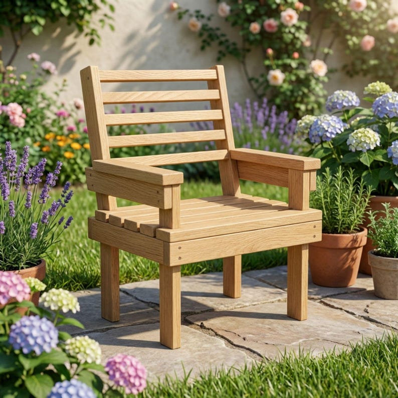 DIY Kids Wooden Chair Plans | Toddler Chair Plans PDF | Child Patio Chair Wood Plans | Wood Chair Template Printable