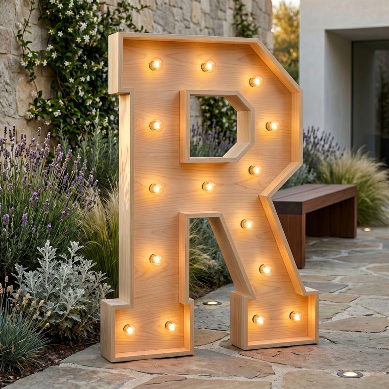 4ft Marquee Letter R Template PDF | Diy Giant Light Up Letter Svg, Dxf, Pdf Blueprint
