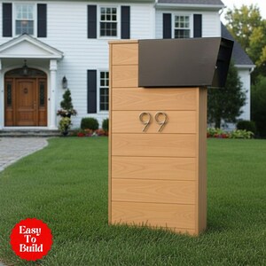 Wooden Mailbox Stand Plan | Contemporary Mailbox Post Plans | Easy Mailbox Post Plans | DIY Mailbox PDF Download