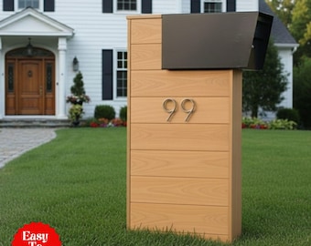 Wooden Mailbox Stand Plan | Contemporary Mailbox Post Plans | Easy Mailbox Post Plans | DIY Mailbox PDF Download