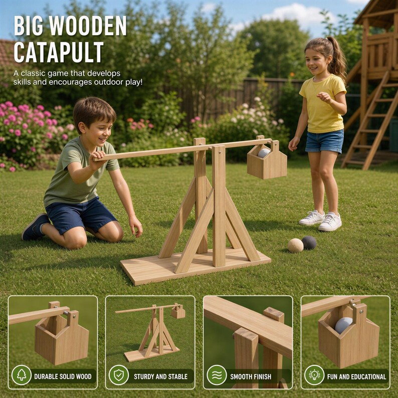 DIY Wooden Catapult Plans PDF | Trebuchet Blueprint