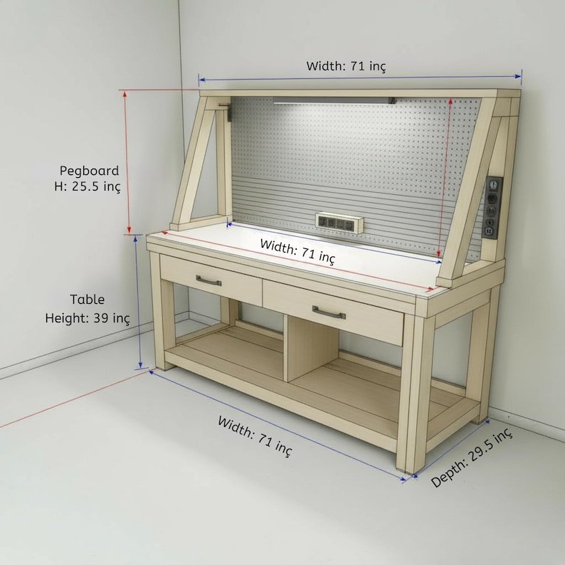 Work Bench With Storage DIY Plan | Garage Workbench and Woodworking ...
