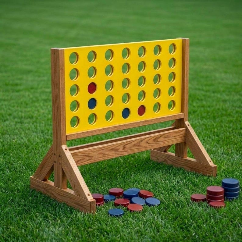 DIY Giant Connect 4 Outdoor Game Plans PDF | Backyard Yard Game Blueprint | Life Size Wooden 4-in-a-Row Strategy Game