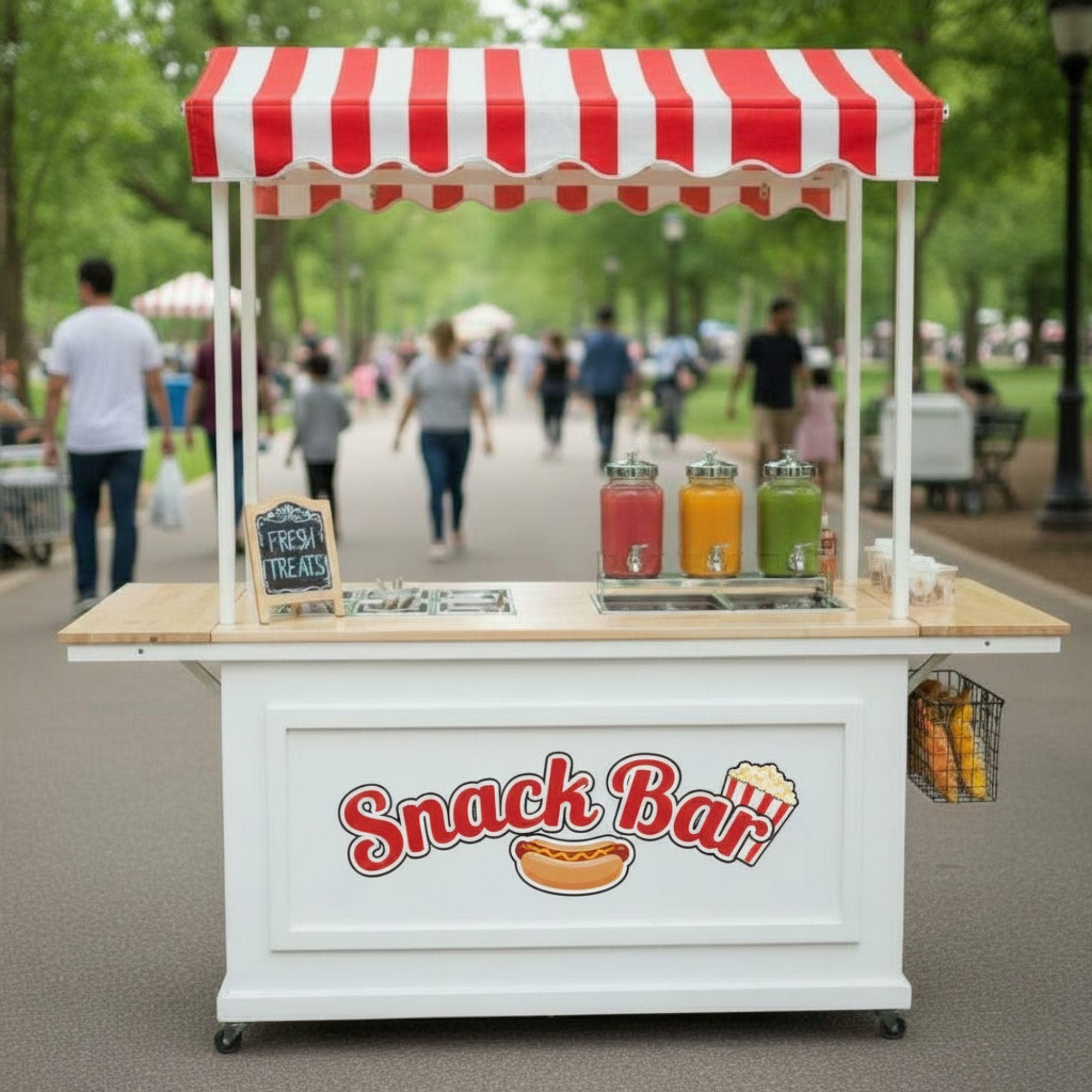 DIY Mobile Snack Bar Cart | Charcuterie Cart on Wheels | Small Foldable Vendor Cart | Refrigerated Charcuterie Cart - Snack Cart - Cart for Business DIY Plans