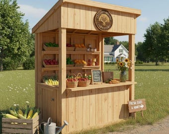 Planos para construir un puesto de venta móvil para granja / Planos para carritos de jardín con ruedas (PDF)