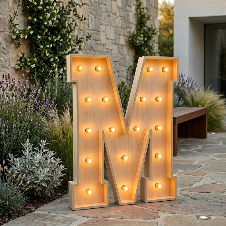 4ft Marquee Letter M Template PDF | Diy Giant Light Up Letter Svg, Dxf, Pdf Blueprint