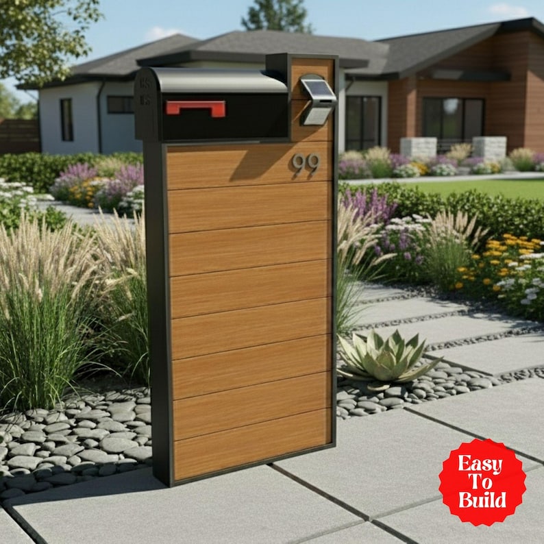 Mailbox Post Plans | Easy Wooden Mailbox Stand Plan | Contemporary Mailbox Post Plans | DIY Mailbox PDF Download
