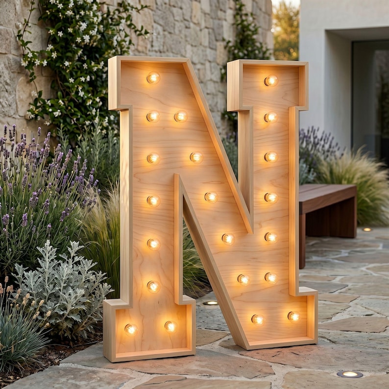 4ft Marquee Letter N Template PDF | Diy Giant Light Up Letter Svg, Dxf, Pdf Blueprint