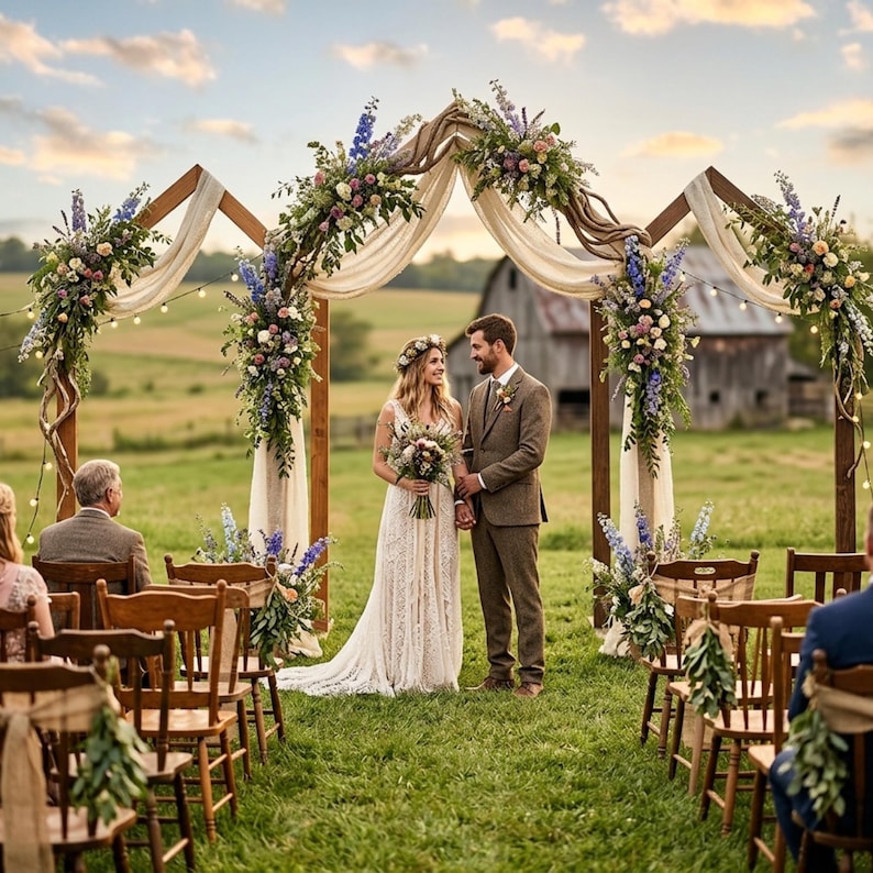 DIY 3-Piece Wedding Arch Plans PDF | Tall Church Arch Backdrop | Pointed Wooden Arbor Blueprint | Rustic Outdoor Ceremony Woodworking