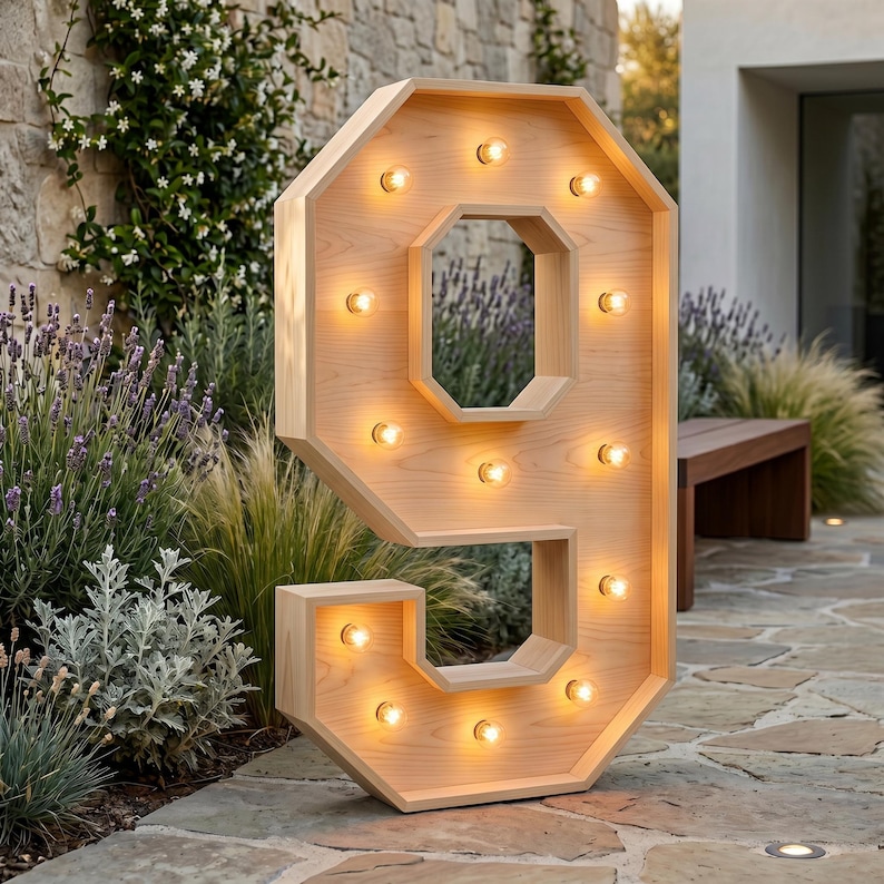 4ft Marquee Letter '9' Template PDF | Diy Giant Light Up Letter Svg, Dxf, Pdf Blueprint