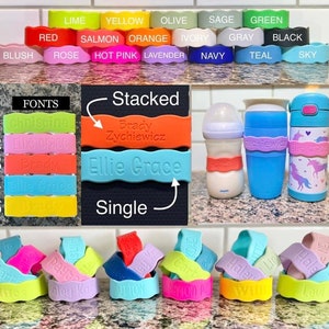 Personalized Silicone Bands for Bottle / Sippy / Label / Cup / Tumbler / Water / Baby / Kids