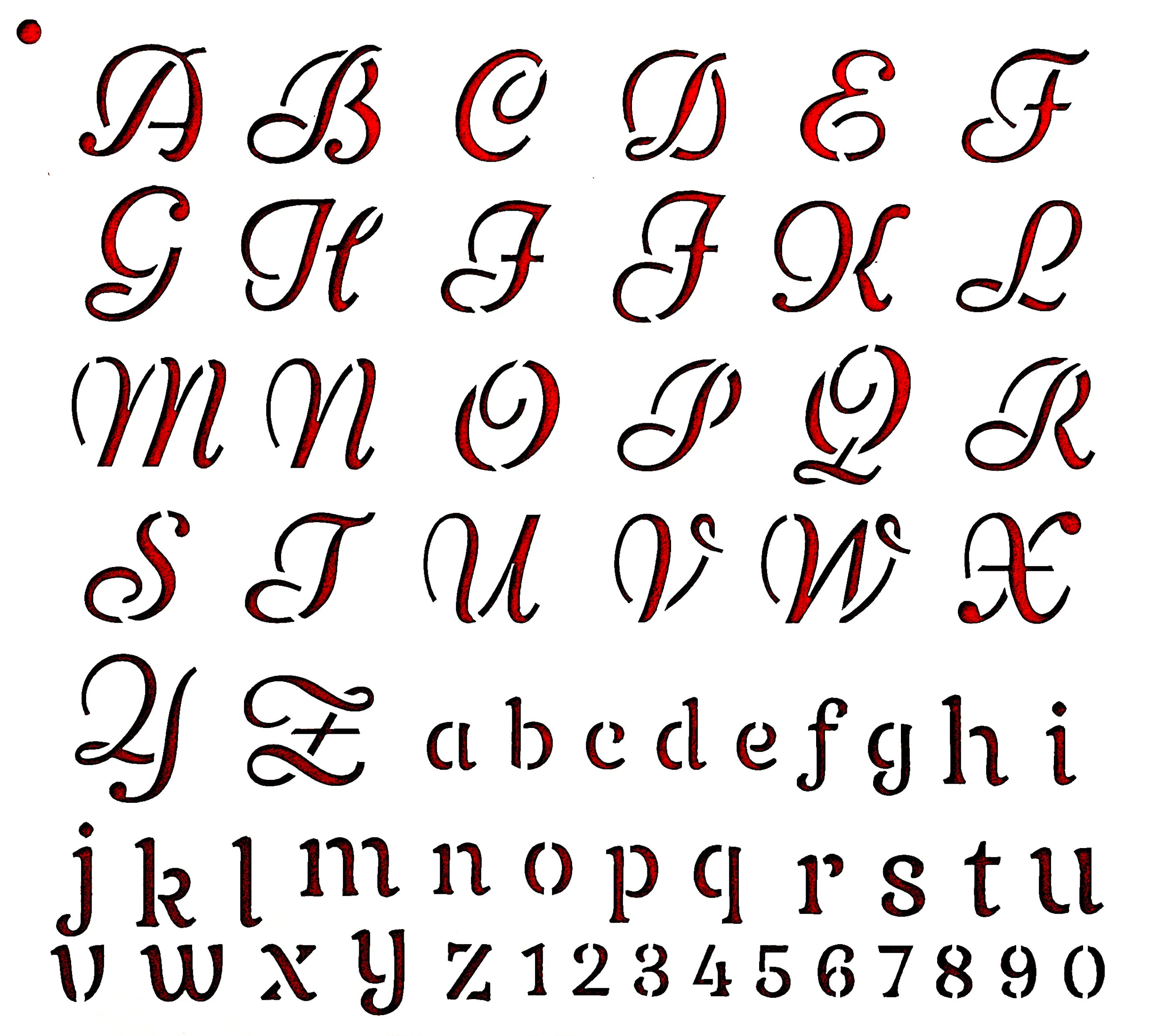 Stencil 1 Educational Templates Alphabet Letter Numbers Symbols Signs ...