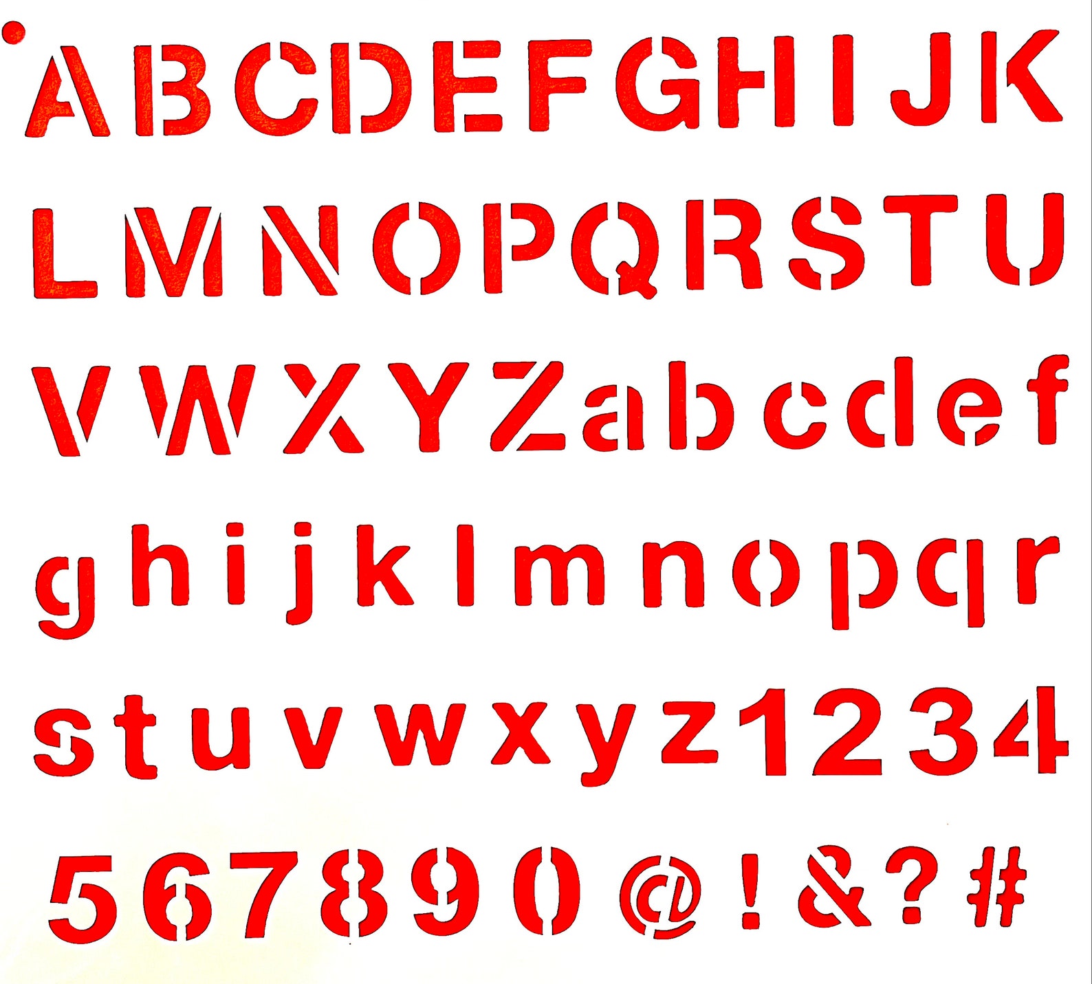 Stencil 2 Educational Templates Alphabet Letter Numbers Symbols Signs ...