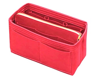 Handbags Tote Purse Diaper-Bag Cosmetic Bag Organizer, 12 Pockets - Drawstring - Zipper Pouch, Christmas Gift for Women Men Friends (Red-L)