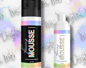 Iridescent Styling Foaming Mousse Label Templates