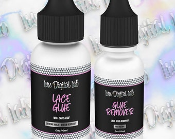 Diamonds Editable Lace Glue/ Lace Glue Remover Label Template Set