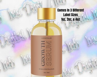 1oz, 2oz, 4oz Brown Growth Oil Label Templates