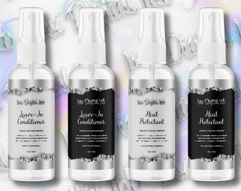 Silver Crystals Heat Protectant & Leave-In Conditioner Editable Label Template