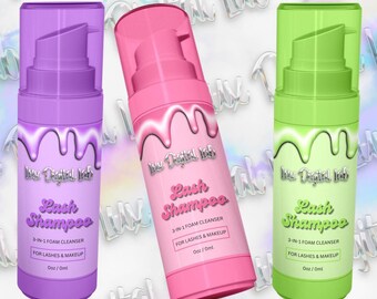 Gooey Drip Bearbeitbare Lash Shampoo Label Vorlage