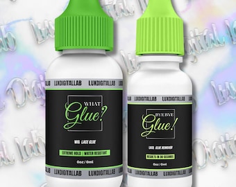 Silver Lace Glue/Remover Label Template, Editable Canva Template