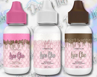 Tufted Drip Editible Lace Glue Label Template